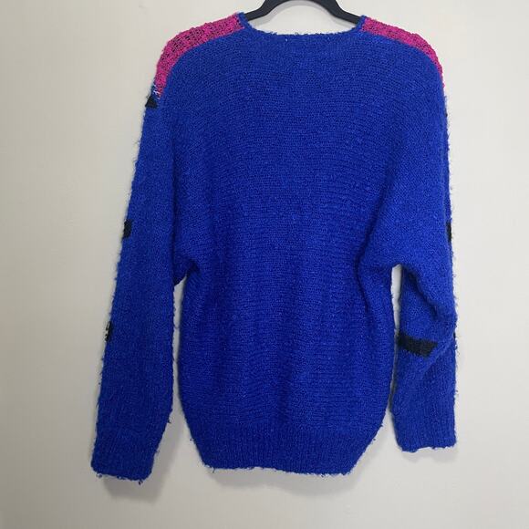 Vintage Western Connection V-Neck Sweater Pink Purple Black M - Picture 2 of 5